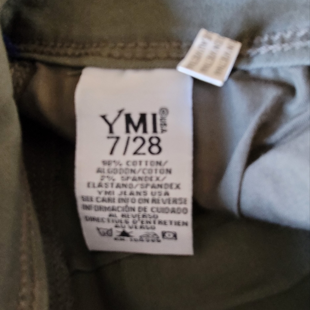YMI Sz 28 Green Mid Rise Jeans W 28 R 10 L 24 - Picture 7 of 7